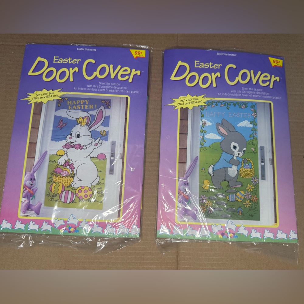 Easter Door Cover Holiday Decor - Bunny Design Lot of 2